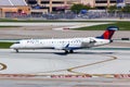 Delta Connection SkyWest Airlines Bombardier CRJ-700 airplane at Chicago Midway Airport in the United States Royalty Free Stock Photo