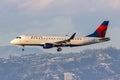 Delta Connection SkyWest Airlines Embraer 175 airplane at Los Angeles Airport in the United States Royalty Free Stock Photo