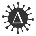 Raster Delta Coronavirus Flat Icon Symbol