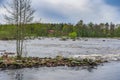 Delta of Dalalven river in southern norrland. Spring in Sweden. Scandinavia Royalty Free Stock Photo