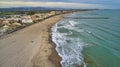 Delta del Ebro Ebre in Deltebre from drone of Tarragona