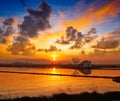 Delta del Ebro Ebre sunset in Deltebre Royalty Free Stock Photo