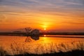 Delta del Ebro Ebre sunset in Deltebre Royalty Free Stock Photo