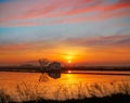 Delta del Ebro Ebre sunset in Deltebre Royalty Free Stock Photo