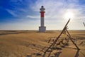 Delta del Ebro lighthouse Punta del Fangar Royalty Free Stock Photo