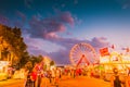 Delta Fair, Memphis, TN County Fair Midway with Ferris Wheel Royalty Free Stock Photo