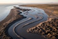 delta formation in progress at river mouth