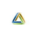 Delta icon logo design. Triangular logo shape.