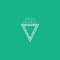Delta project design. Green color logo with background