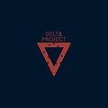 Delta project design. Orange color logo with dark blue background