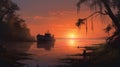 Delta Sunrise Oil Painting In Bruno Mars Style