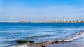 The Delta Works Storm Surge Barrier and Wind Turbines at the Oosterschelde viewed from Banjaardstrand