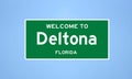 Deltona, Florida city limit sign. Town sign from the USA. Royalty Free Stock Photo