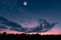 Deltona Florida dramatic sunrise with a beautiful moon Royalty Free Stock Photo