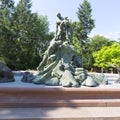 Deluge Fountain, monumental sculpture fountain portrays the culmination moment of the biblical flood, Bydgoszcz, Poland