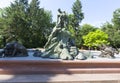 Deluge Fountain, monumental sculpture fountain portrays the culmination moment of the biblical flood, Bydgoszcz, Poland Royalty Free Stock Photo