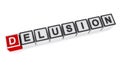 Delusion word block on white Royalty Free Stock Photo