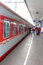 Modern Chinese train at the railway station, Gangzhou, China