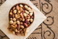 Deluxe Mixed Nuts, cashew, almond and peanuts. Royalty Free Stock Photo