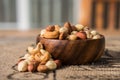 Deluxe Mixed Nuts, cashew, almond and peanuts. Royalty Free Stock Photo