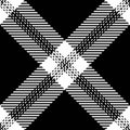 Deluxe texture seamless vector, sofa pattern background fabric. White textile plaid tartan check in black and white colors