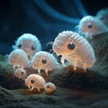 Microscopic Marvels: Endearing Tardigrades in Close-up