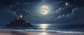 Starry Nocturne: New Moon Over the Sea