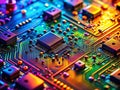 Intricate Microcosm of a Circuit Board A Deep Dive into Technological Components and Abstract Design Royalty Free Stock Photo