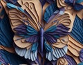 Delve into the Intricate Details of Butterfly Quilled Paper Illustration. Royalty Free Stock Photo