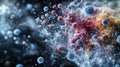 Exploring microscopic universes within atoms science laboratory abstract visualization digital environment close-up viewpoint