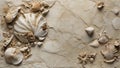 Seashore Memoirs: Fossilized Shell Textures. AI generate