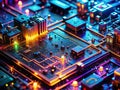 Intricate Microcircuitry Unveiled A Stunning Macro Photography Exploration of Advanced Technological Design