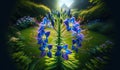 Symmetrical Splendor: Close-up of a Captivating Spiderwort Blossom. Flower Background