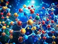 Delve into the Molecular Structure of Adenosine Diphosphate ADP A 3D Visualization of a Crucial DNA and RNA Royalty Free Stock Photo