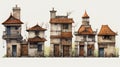 Delve into the purpose of chimneys in these small houses