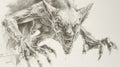Mysterious Encounter: Chupacabra Revealed in Detailed Pencil Drawing