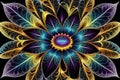 Vibrant fractal flower art. intricate patterns and vibrant colors Royalty Free Stock Photo