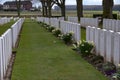 The Delville Wood Cemetery is a Commonwealth War Graves Commission cemetery located near Longueval Royalty Free Stock Photo