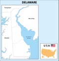 Delware map. Political map of Delware in Outline. District map with USA Royalty Free Stock Photo
