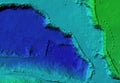 Digital elevation model of a mine with steep walls