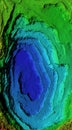 Digital elevation model of a mine with steep walls