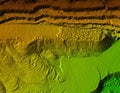 Digital elevation model of a mine with steep walls