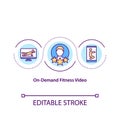 On demand fitness video concept icon