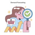 Demand Forecasting concept. Flat vector illustration. Royalty Free Stock Photo