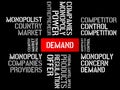 DEMAND - image with words associated with the topic MONOPOLY, word cloud, cube, letter, image, illustration Royalty Free Stock Photo