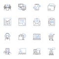 Demand planning line icons collection. Forecasting, Inventory, Logistics, Supply chain, Procurement, Sales, Production