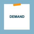 demand post it on blue Royalty Free Stock Photo