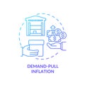 Demand pull inflation blue gradient concept icon Royalty Free Stock Photo
