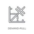 Demand-pull inflation linear icon. Modern outline Demand-pull in