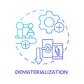Dematerialization blue gradient concept icon